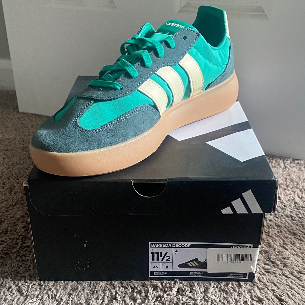 Adidas Green and Tan Sneakers